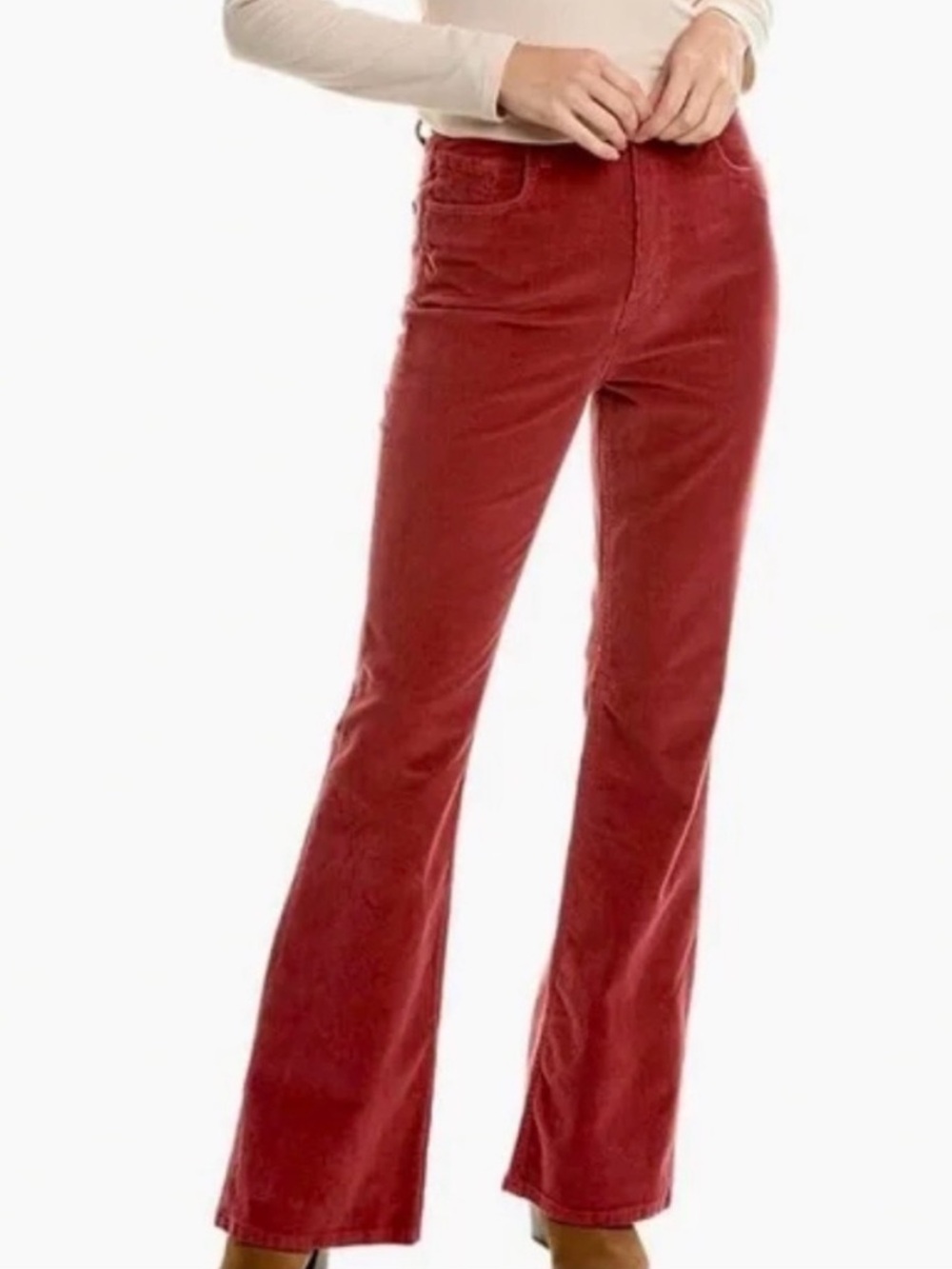 Current/Elliott Rust Corduroy High Rise Flare Pants Size 29